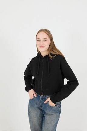 سوئیشرت مشکی زنانه ساده Addax - کد 863262866