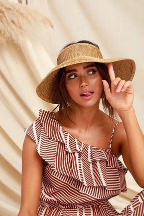 کلاه قهوه ای زنانه حصیر Luminos Butik - کد 813768731