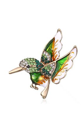 سنجاق سینه سبز زنانه فلزی Rachel Silver - کد 892319030