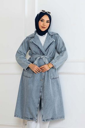 ترنچکت حجاب آبی زنانه %100 پنبه benguen - کد 892336160