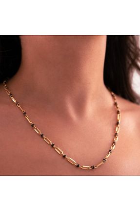 گردنبند طلا طلائی زنانه 14 عیار hakan mücevherat - کد 893557086