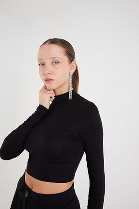 بلوز مشکی زنانه ساده Addax - کد 215287181