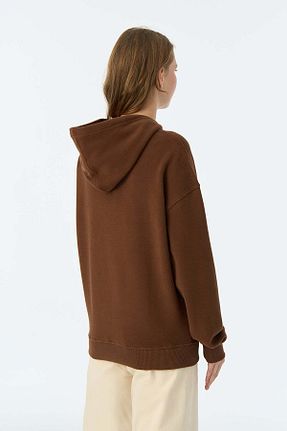 سوئیشرت قهوه ای زنانه نقش دار / کار شده WWF Market - کد 885923621