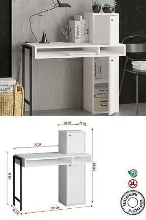 میز تحریر سفید 106 سانتی متر Decormet - کد 756991175