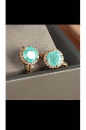 گوشواره جواهر سبز زیرکن ISTBIRD ACCESSORIES - کد 892357424