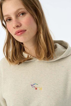 سوئیشرت طوسی زنانه نقش دار / کار شده WWF Market - کد 885923861