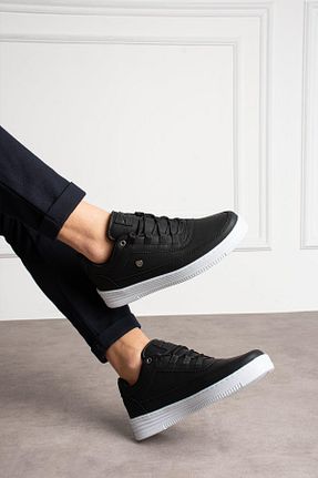 کفش اسنیکر مشکی مردانه بند دار L.A Polo - کد 892364653