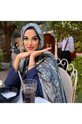 دستمال گردن سرمه ای زنانه ابریشم diorel - کد 890954405
