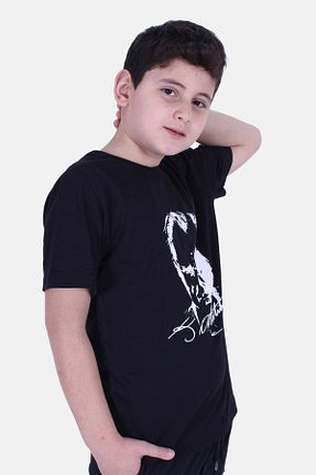 تیشرت مشکی بچه گانه رگولار FYK KİDS - کد 263722590