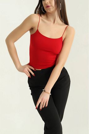 بلوز قرمز زنانه ساده Genel Markalar - کد 892366804