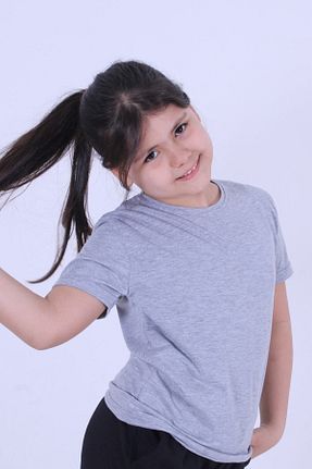تیشرت طوسی بچه گانه رگولار FYK KİDS - کد 690563168