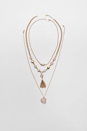 گردنبند جواهر طلائی زنانه Stradivarius - کد 892364223