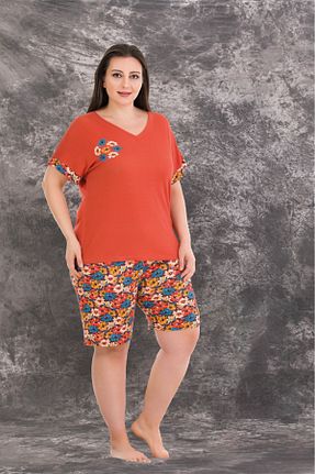 ست لباس راحتی نارنجی زنانه گلدار Lady Lingerie - کد 893565963