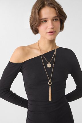 گردنبند جواهر طلائی زنانه آهن Stradivarius - کد 892363865