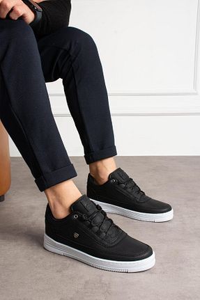 کفش اسنیکر مشکی مردانه بند دار L.A Polo - کد 892364653