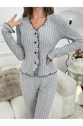 ست لباس راحتی طوسی زنانه ساده BELLA NOTTE - کد 892374351