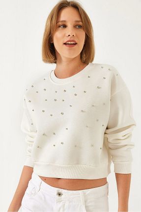 سوئیشرت نباتی زنانه Straight Bianco Lucci - کد 892460846