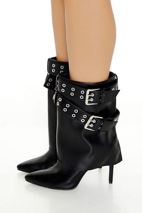 بوت / نیم بوت مشکی زنانه چرم مصنوعی Forever 21 - کد 892385866