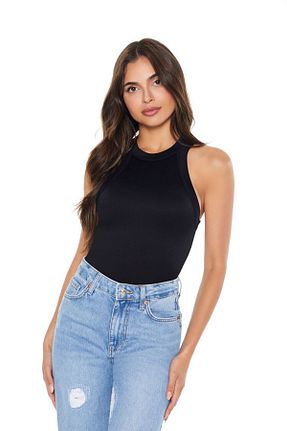 بادی مشکی زنانه یقه ایستاده Forever 21 - کد 892391594