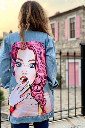 کت آبی زنانه اورسایز poupee - کد 272602583