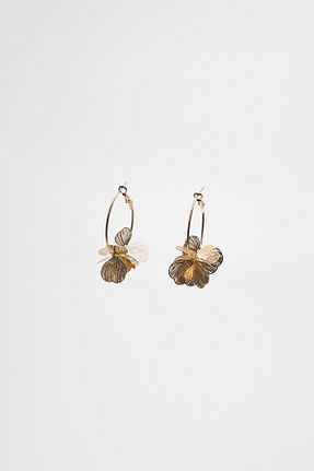 گوشواره جواهر طلائی برنجی Stradivarius - کد 892397445