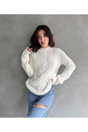 پلیور سفید زنانه ساده karpuzbutiks - کد 892392058