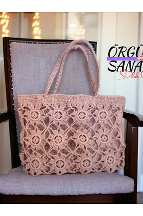 کیف دوشی صورتی زنانه حصیر Örgü Sanatı - کد 892847350