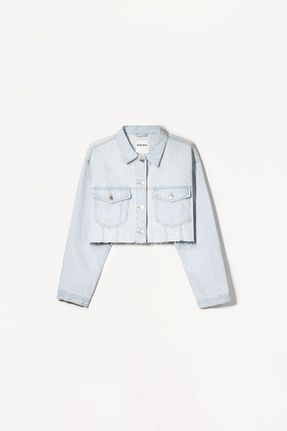 کت آبی زنانه کراپ Bershka - کد 892411436