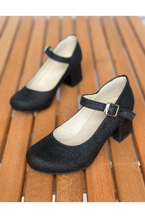 کفش پاشنه بلند کلاسیک مشکی بچه گانه پارچه Surpie Shoes - کد 893592475