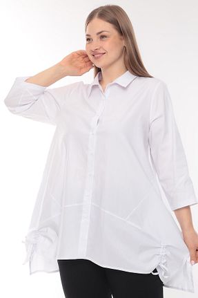 پیراهن سایز بزرگ سفید زنانه سایز بزرگ Zedd+ Plus - کد 892419899