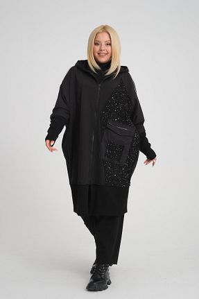 کت سایز بزرگ مشکی زنانه آستر دار Zedd+ Plus - کد 892418574