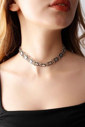 گردنبند جواهر طوسی زنانه روکش نقره MATYA JEWELERY - کد 892450170