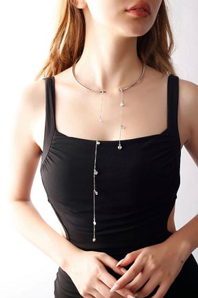 گردنبند جواهر زنانه رودیوم MATYA JEWELERY - کد 892450184