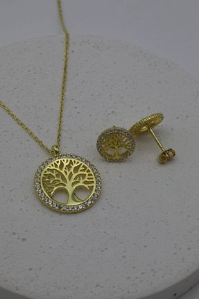 ست نقره طلائی زنانه زیرکن Inure Jewelry - کد 853888819
