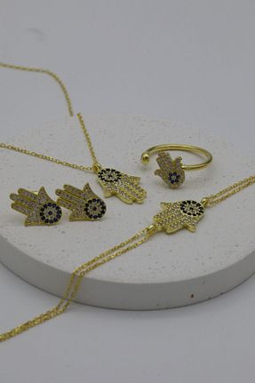 ست نقره طلائی زنانه زیرکن Inure Jewelry - کد 853554961