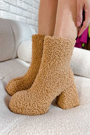 بوت / نیم بوت قهوه ای زنانه پارچه ای Shoebutik - کد 892506999