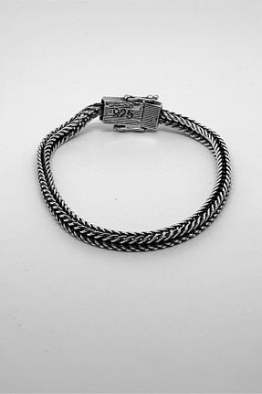 دستبند نقره طوسی مردانه 925 عیار oya silver - کد 892490835