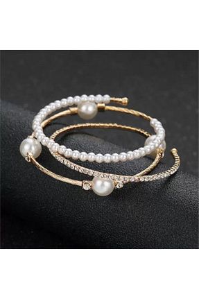 دستبند جواهر طلائی زنانه مروارید Pelin Aksesuar - کد 892530515