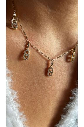 گردنبند استیل ( فولاد ) طلائی روکش طلا Vi store - کد 891716996