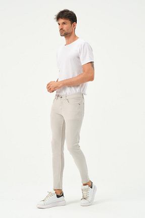 شلوار جین طوسی مردانه پاچه تنگ Polo State - کد 757630731