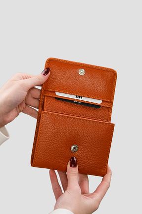 کیف پول نارنجی زنانه سایز متوسط MFT Leather Design - کد 883035719