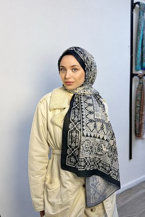 شال مشکی زنانه پنبه ای hkpolo - کد 892572535