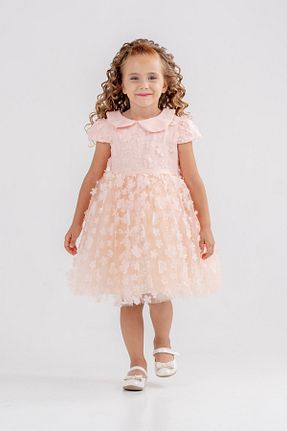 لباس مجلسی و فارغ التحصیلی صورتی بچه گانه توری Eray Kids - کد 881663691