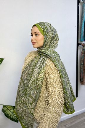 شال سبز زنانه پنبه ای hkpolo - کد 892572549