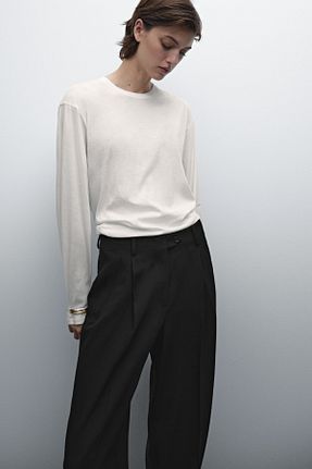 شلوار مشکی زنانه پلی استر Massimo Dutti - کد 892583753