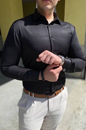 پیراهن مشکی مردانه اسلیم فیت Torivalli Collection - کد 316236479