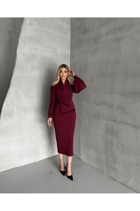 لباس زرشکی زنانه بافتنی asyadabutik - کد 893922282
