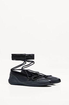 کفش اسنیکر مشکی زنانه بند دار Bershka - کد 35020098