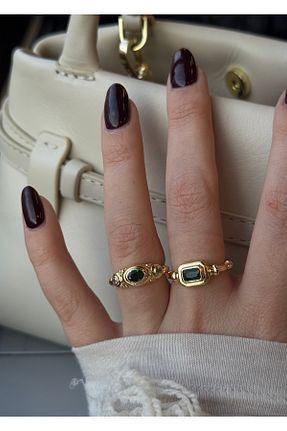 انگشتر جواهر سبز زنانه پوشش لاکی KİLİGİSTANBUL - کد 890639406
