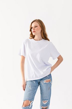 تیشرت سفید زنانه اورسایز Wega Moda - کد 892643153